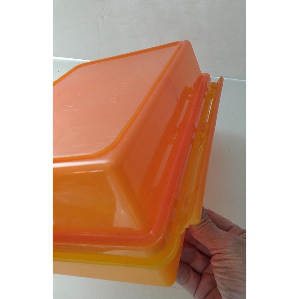 Vintage IBM Plastic Box Computer Storage Orange Rare - Picture 11 of 15